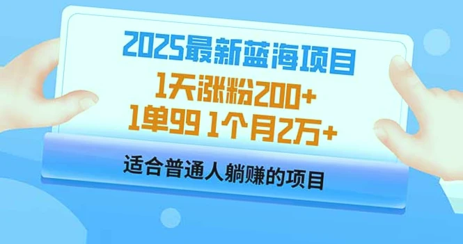 2025蓝海项目：一天涨粉200 ，两个月收入*万，揭秘AI数字人的强大引流能力!-网赚项目